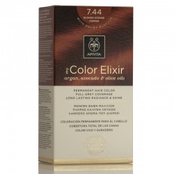 Corante Elixir Cor Apivita, 7,44 Loiro Cobre Intenso.
