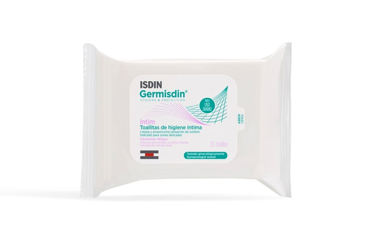 Isdin Germisdin Higiene e Proteção Íntima, 20 lenços umedecidos.