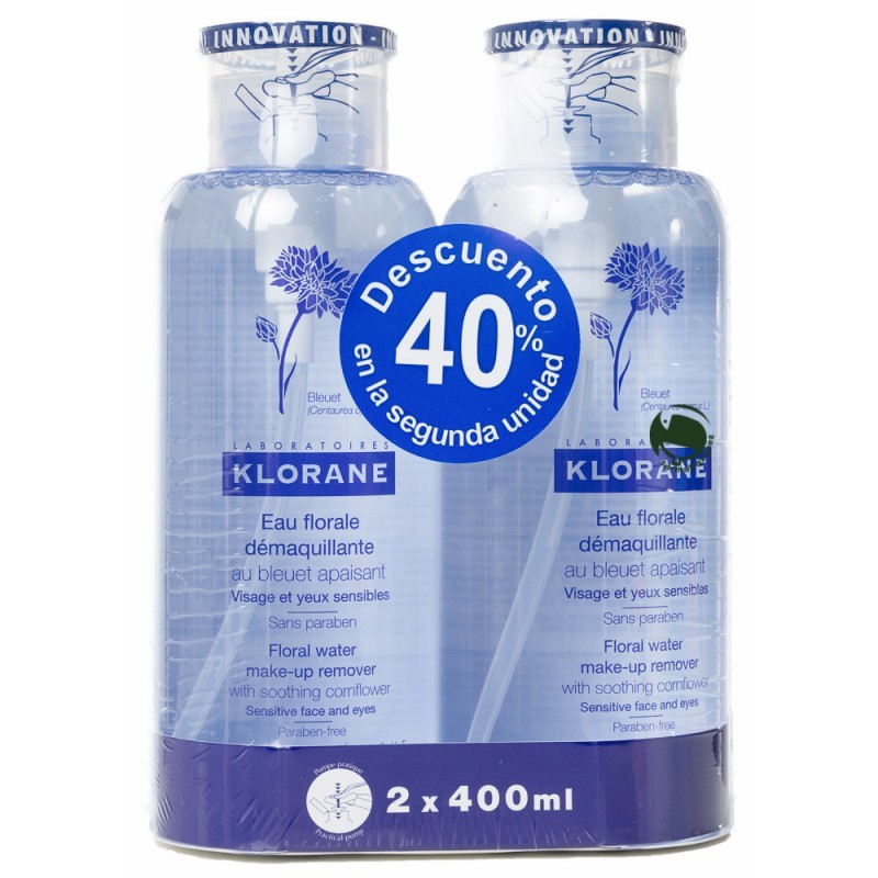 Klorane Cornflower Demaquilante Água Duo 400 mlx 2 U