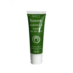 Boderm Tazarene 0,1% creme tópico para pele oleosa propensa à acne, 40 ml