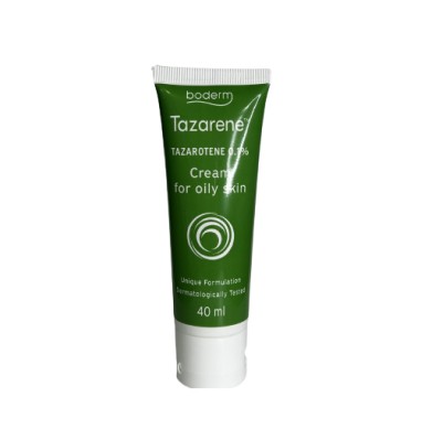 Boderm Tazarene 0,1% creme tópico para pele oleosa propensa à acne, 40 ml