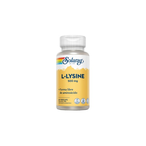 Solaray L-Lisina 500 mg, 60 Cápsulas Vegan