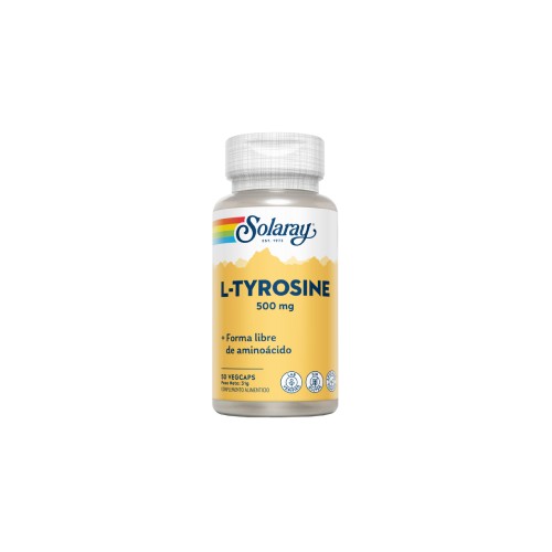 Solaray L-tirosina 500 mg, 50 cápsulas vegan