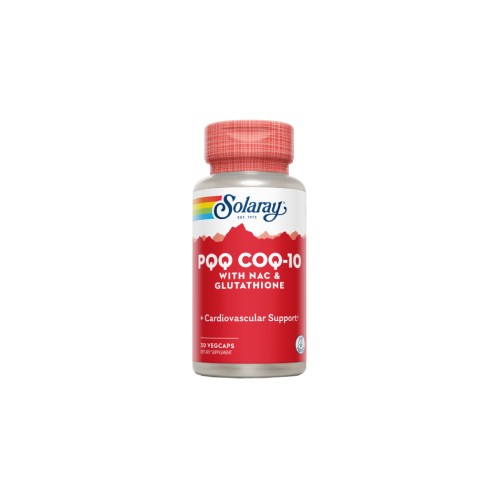 Solaray PQQ CoQ10, 30 Cápsulas Veganas