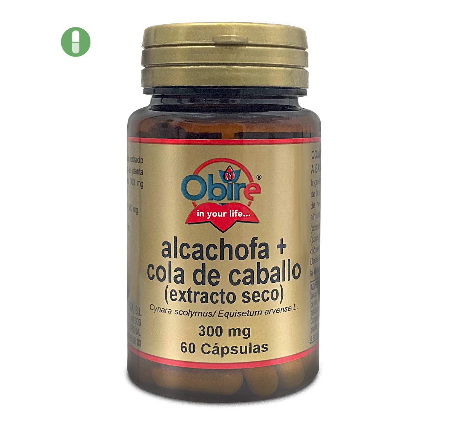 Obire alcachofra+cavalinha 300mg 60 cápsulas