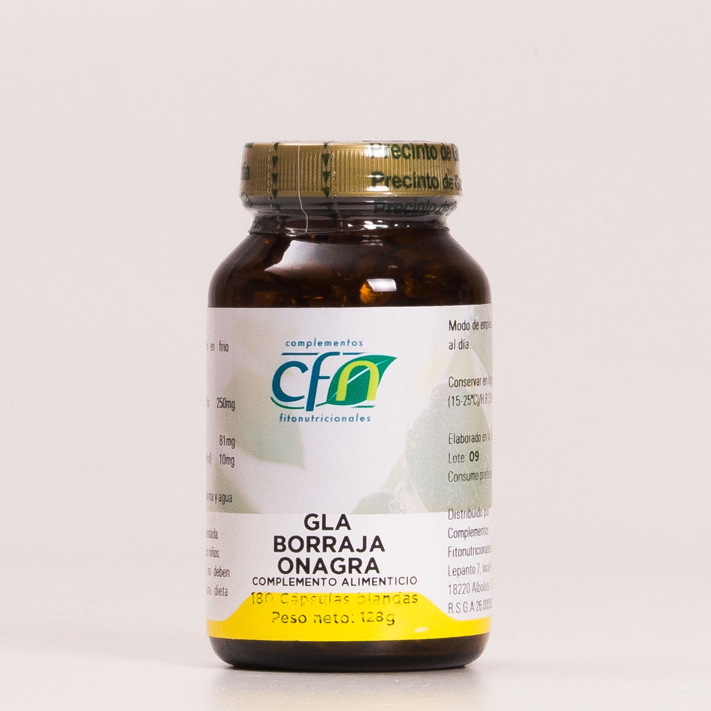 Borragem Cfn e prímula, 180 Chs.