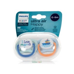 Avent Chupeta Love Mom 0-6 Meses Criança, 2 Unidades