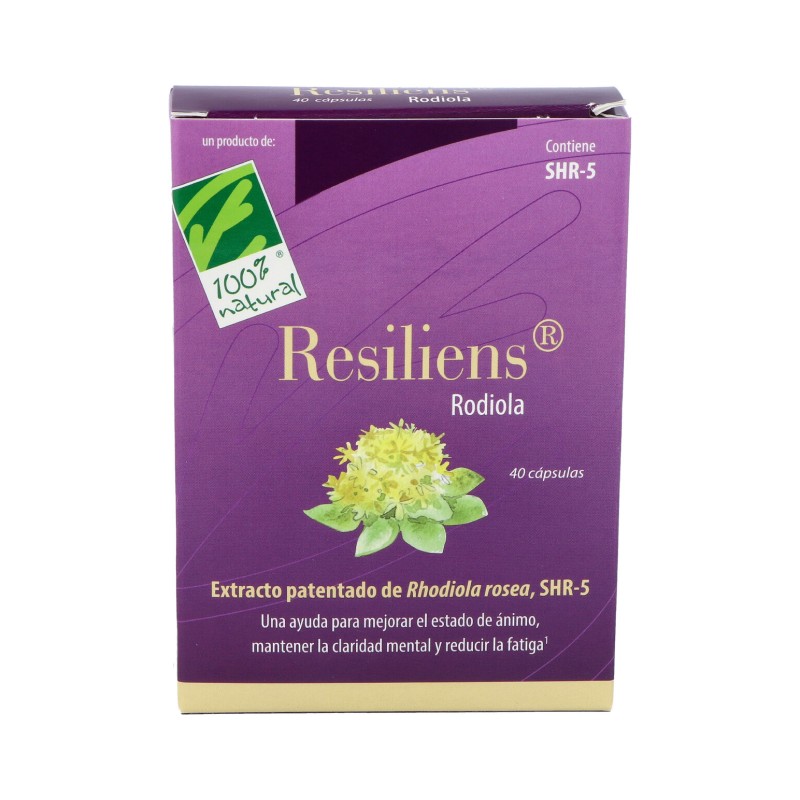 100% Natural Resiliens Rhodiola, 40 cápsulas