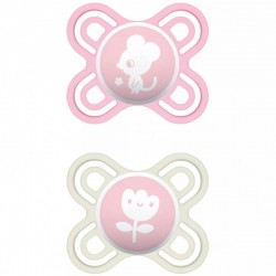 MAM Noite Perfeita Chupeta de Silicone Rosa +0, 2 unidades