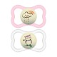 MAM Supreme Night Pink Chupeta Simétrica de Silicone +6M, 2 unidades
