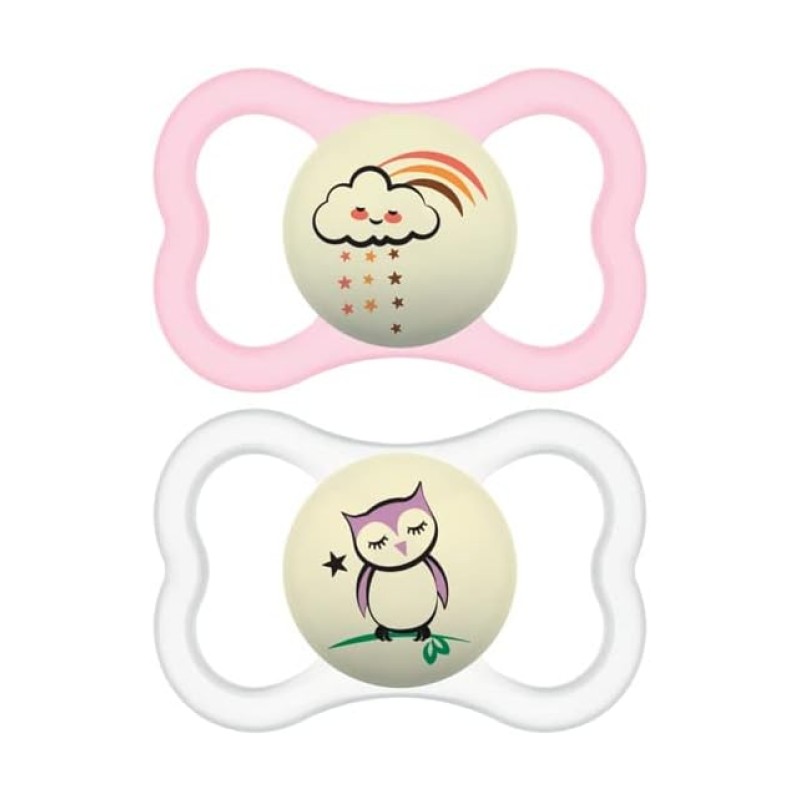 MAM Supreme Night Pink Chupeta Simétrica de Silicone +6M, 2 unidades