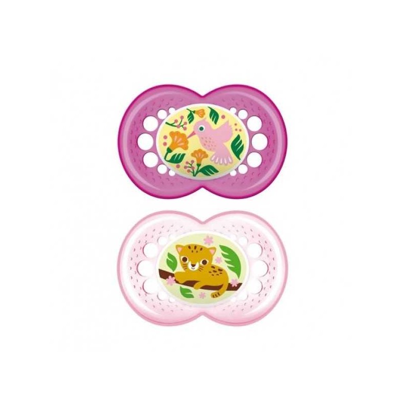 MAM Original Night Pink Chupeta de Silicone Fisiológico +16M, 2 unidades