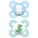 MAM PERFECT START CHUPETA DE SILICONE AZUL 0-2 M 2 UNIDADES