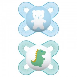 MAM PERFECT START CHUPETA DE SILICONE AZUL 0-2 M 2 UNIDADES