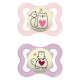 MAM SUPREME NIGHT PINK CHUPETA SIMÉTRICA DE SILICONE 2-6 MESES 2 UNIDADES