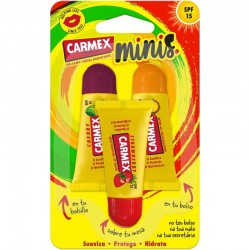 Carmex Mini Bálsamo Labial FPS15, 3 minitubos 5 g