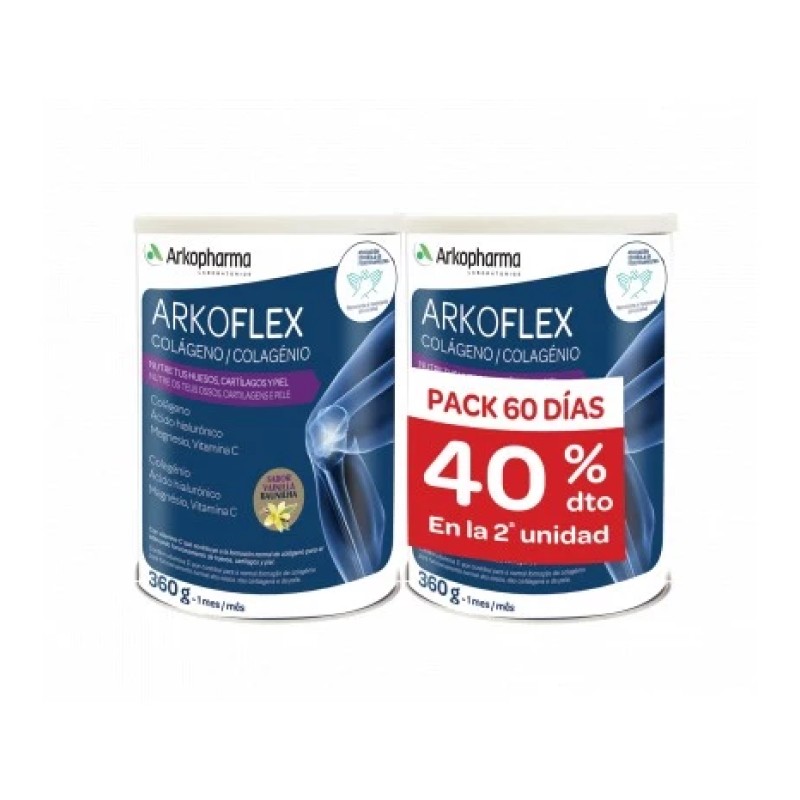 Arkoflex Colágeno Baunilha Sabor Duplo, 2x360g.