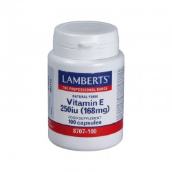 LAMBERTS Vitamina E Natural 250 UI, 100 cápsulas.