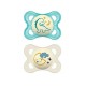 MAM Original Night Blue Chupeta de silicone simétrica +0M, 2 unidades