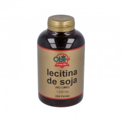 Lecitina de Soja Obire 1200 mg, 200 Cápsulas gelatinosas.
