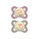MAM Original Night Pink Chupeta Simétrica de Silicone +0M, 2 unidades