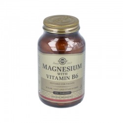 Solgar Magnésio + Vitamina B6, 250 comprimidos.
