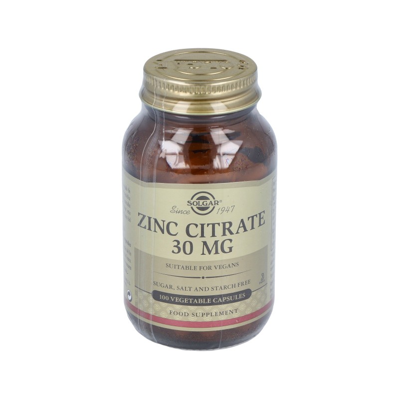 Solgar Citrato de Zinco 30 mg, 100 Caps.