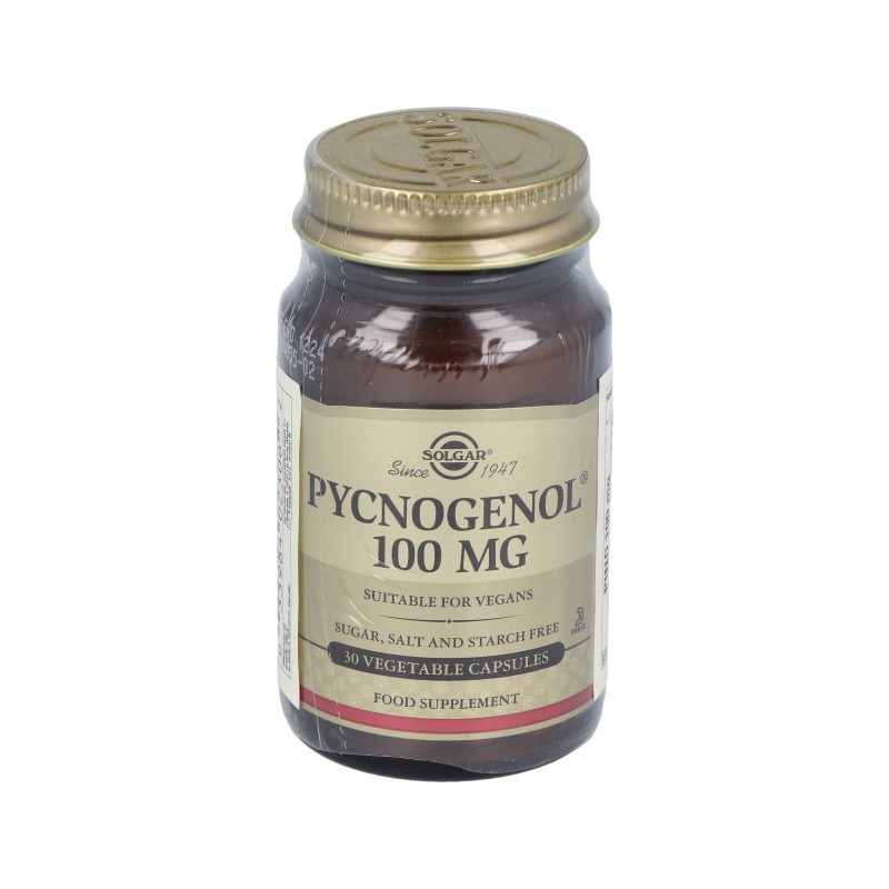Solgar Extrato de casca de pinheiro 100 mg. Pycnogenol, 30 cápsulas vegetarianas.