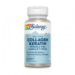 Solaray Colágeno Queratina - 60 cápsulas