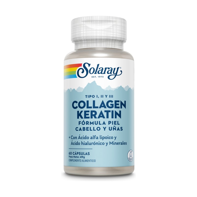 Solaray Colágeno Queratina - 60 cápsulas