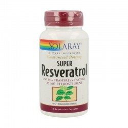 Solaray Super Resveratrol 250 mg, 30 Cápsulas Veggie