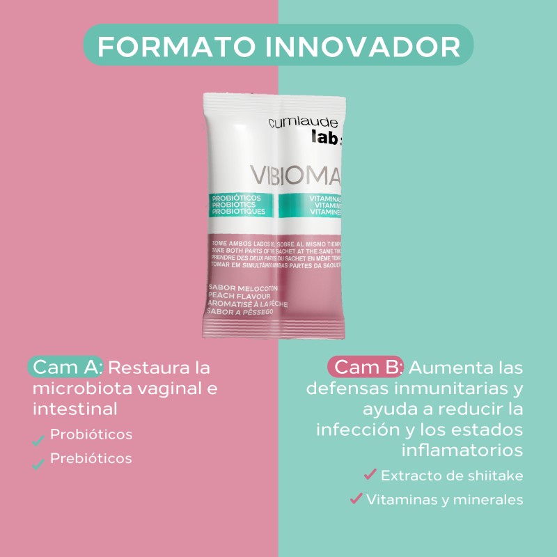 Cumlaude Vibioma sabor melocotón, 14 sobres