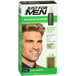 Just For Men Shampoo Coloração Castanho Claro, 30ml.