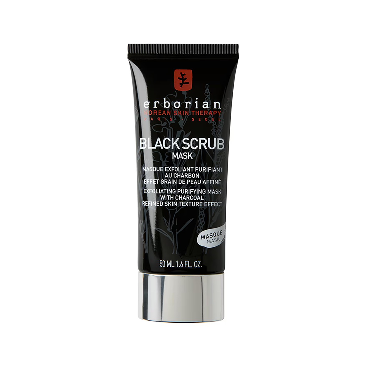 Erborian máscara esfoliante preta scrub, 50 ml.