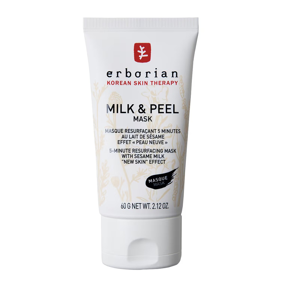 Erborian máscara de leite e peel mask, máscara rejuvenescedora, 60 g.