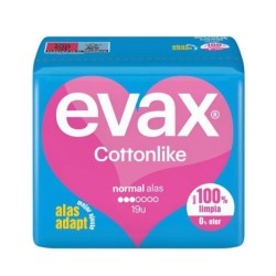 Asas normais de algodão Evax, 16 compressas.