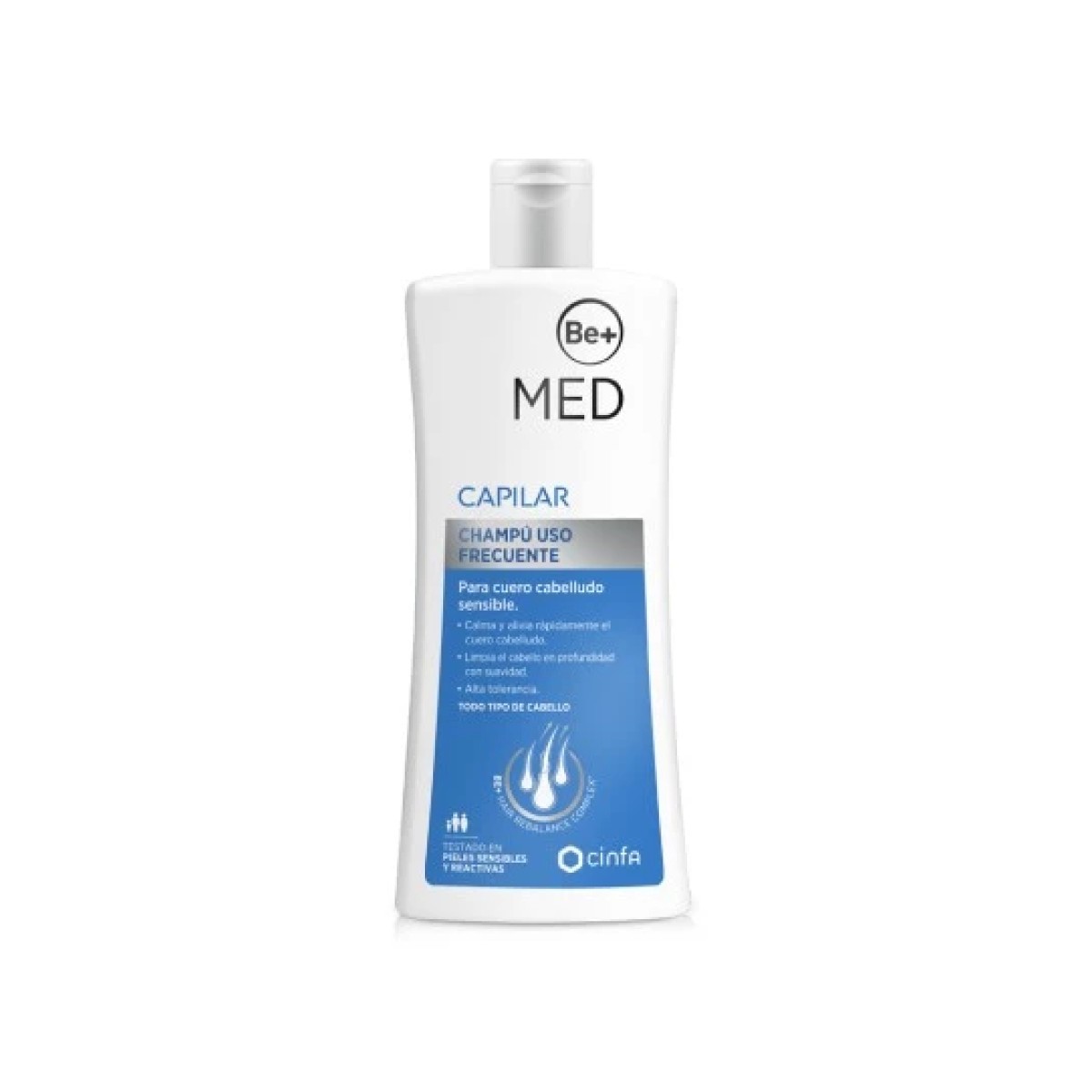 BE+ Med Capilar Shampoo Uso Frequente Couro Cabeludo, 400 ml