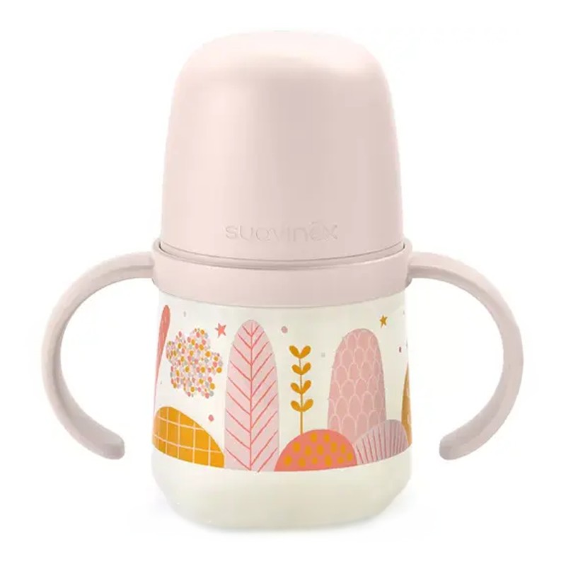 Mamadeira de Silicone Suavinex com Alças +4m, 150ml.