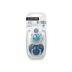 Chupeta de Silicone Suavinex T Noite Anatômica 6-18 m, 2 unidades.