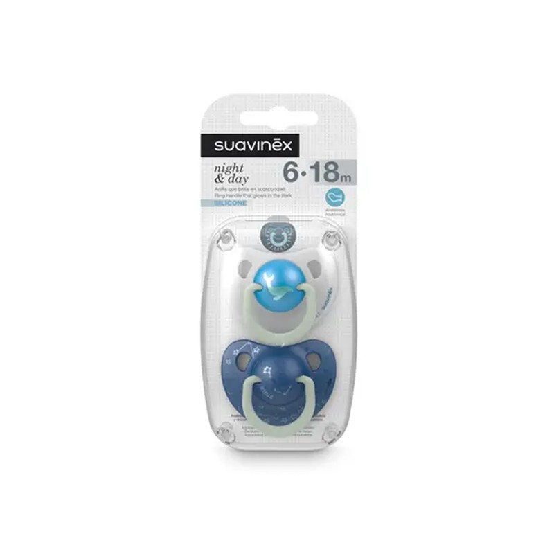 Chupeta de Silicone Suavinex T Noite Anatômica 6-18 m, 2 unidades.