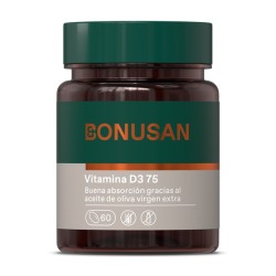 Bonusan vitamina D3 75 mcg / 3000 ui, 60 cápsulas