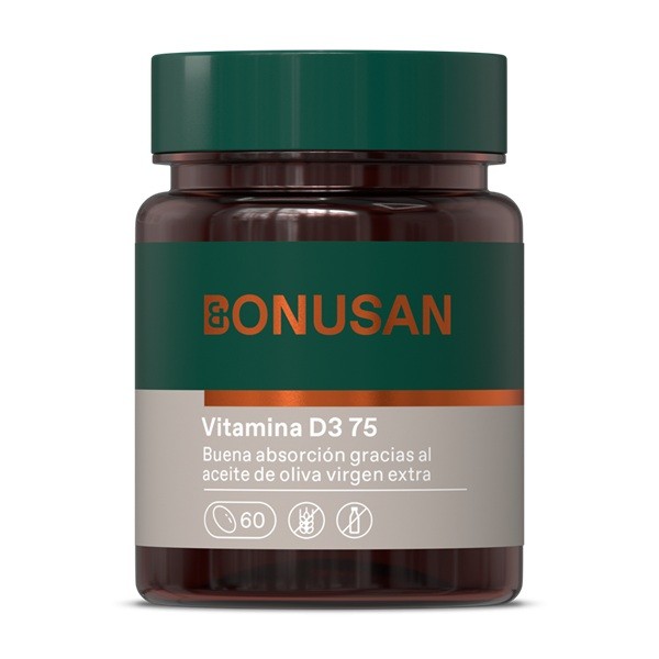 Bonusan vitamina D3 75 mcg / 3000 ui, 60 cápsulas