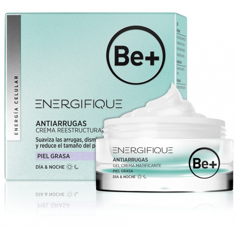 BE+ Energifique Gel-Creme Anti-Rugas Matificante para Pele Oleosa, 50 ml