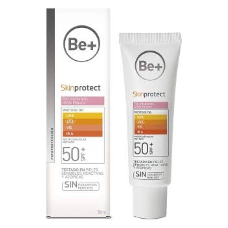 BE+ Skinprotect Pele Intolerante Mineral SPF50+, 50 ml