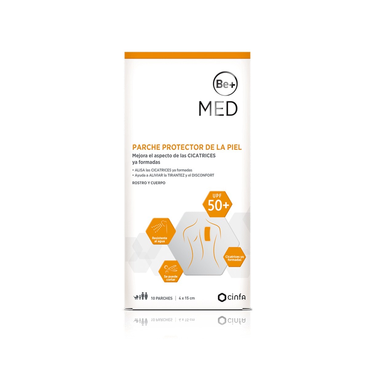 BE+ Med Parche Protetor Pele, 10 parches 15 cm x 4 cm