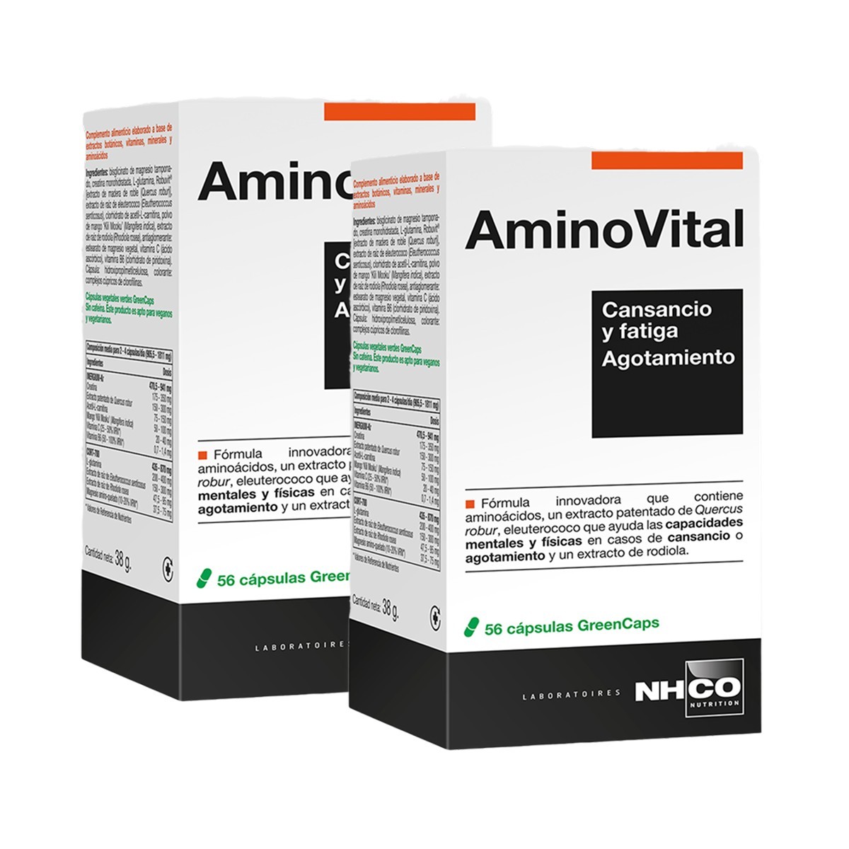 NHCO AminoVital cansaço e fadiga, Oferta Duplo 2x 56 cápsulas.
