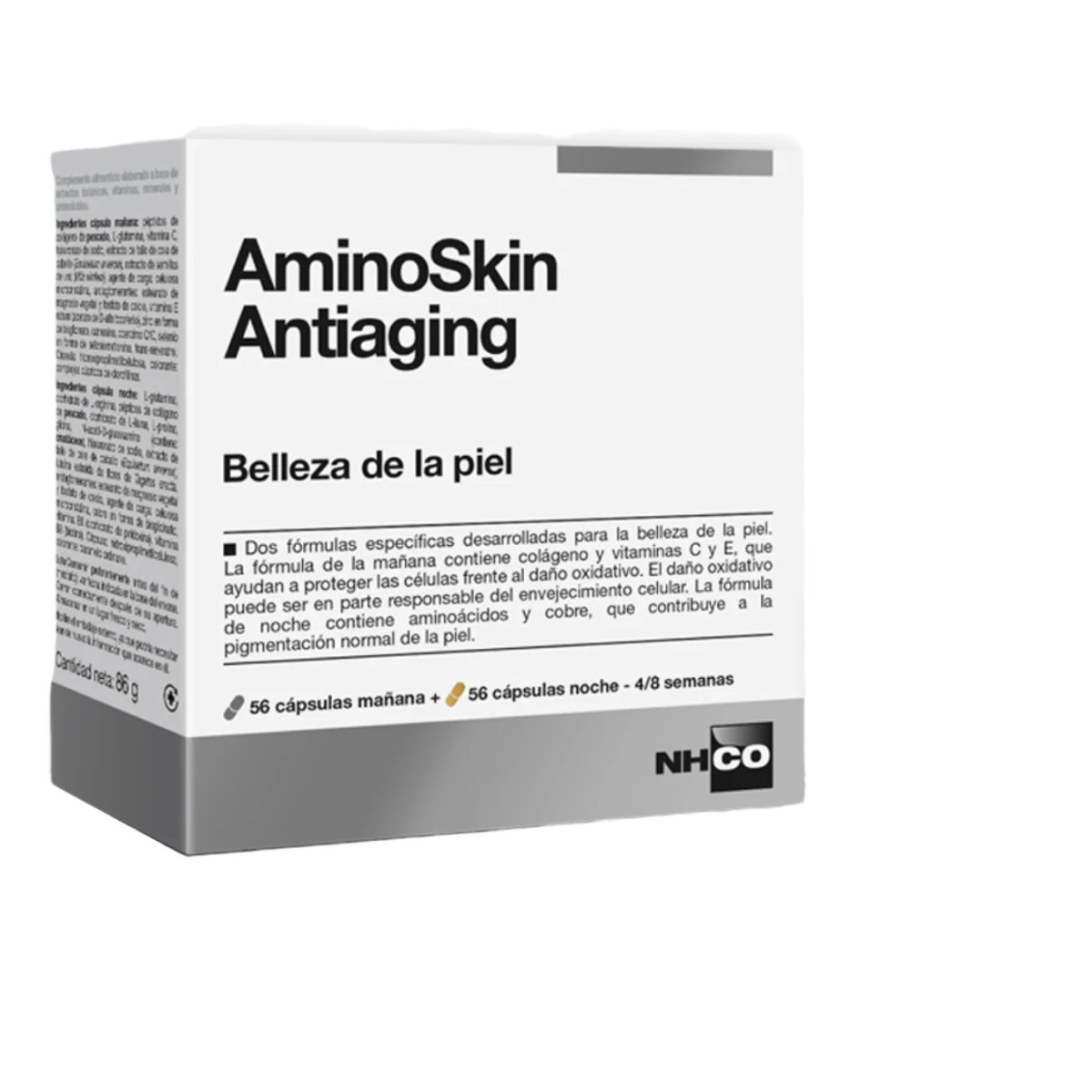 NHCO AminoSkin Antienvejecimiento, Oferta Doble 2x 56 cápsulas noche + 56 cápsulas día
