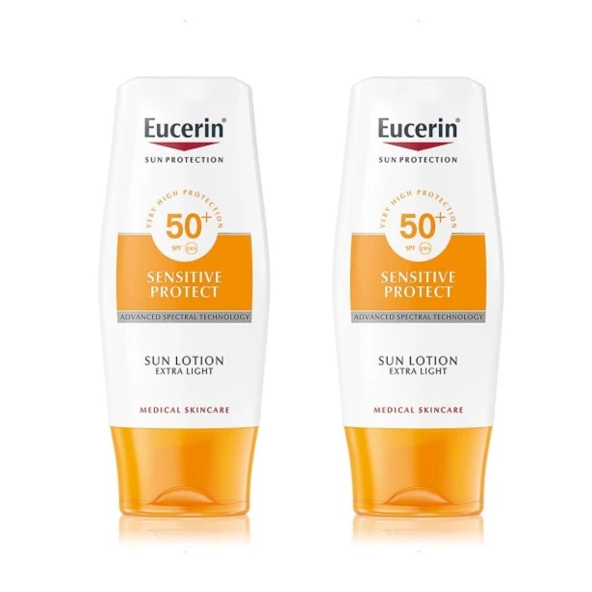 Eucerin Sun Loção Extra Leve SPF50, Oferta Duplo 2x 150ml.