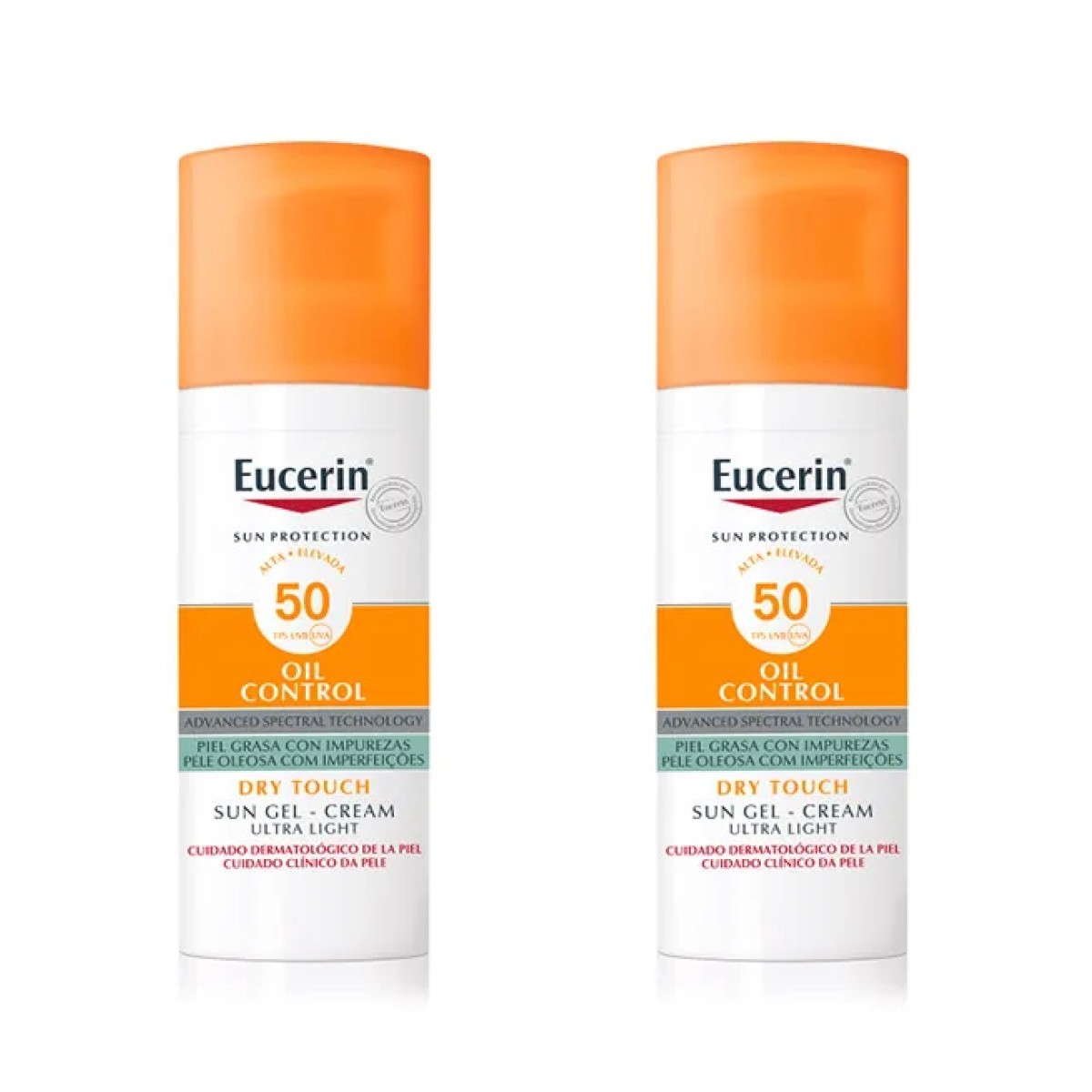 Eucerin Sun Gel Creme Controle de Óleo SPF50+, Oferta Duplo 2x 50 ml