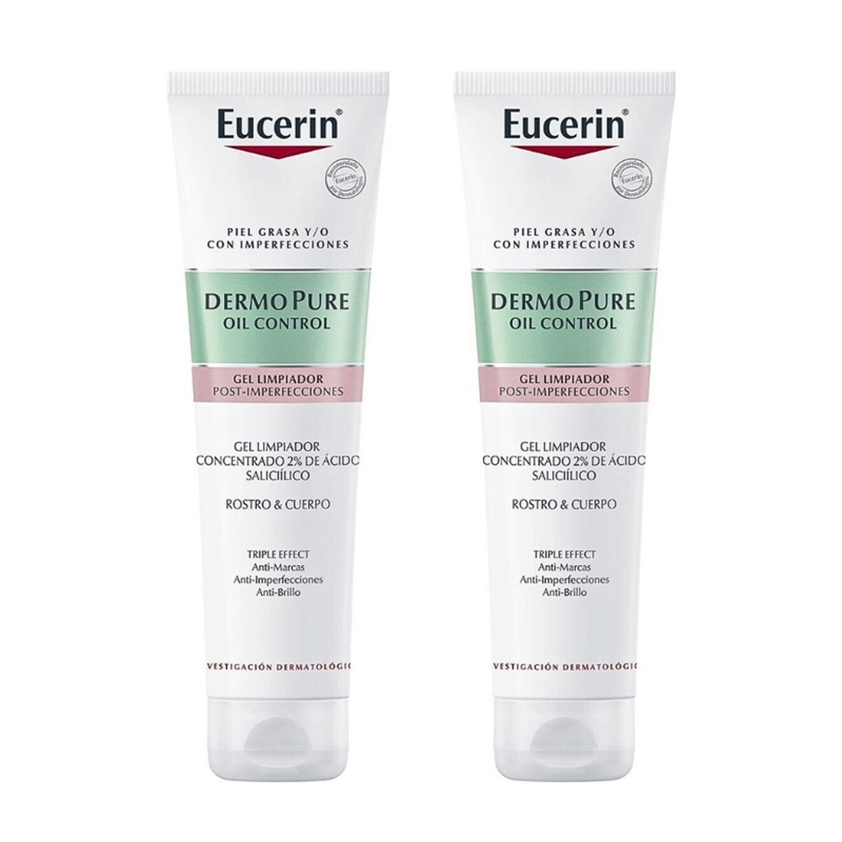 Eucerin Dermopure gel de limpeza concentrado controle de óleo triplo efeito, Oferta Duplo 2x 150 ml